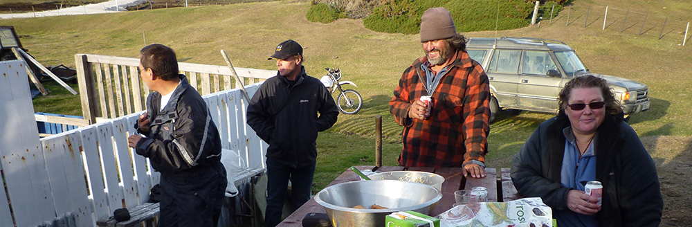 Falklands life, picture of barbecue in the camp